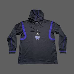 adidas UW Huskies University of Washington Mesh Hoodie L NWT